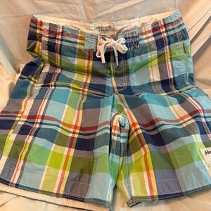 Abercrombie & Fitch Plaid Swim Board Shorts
